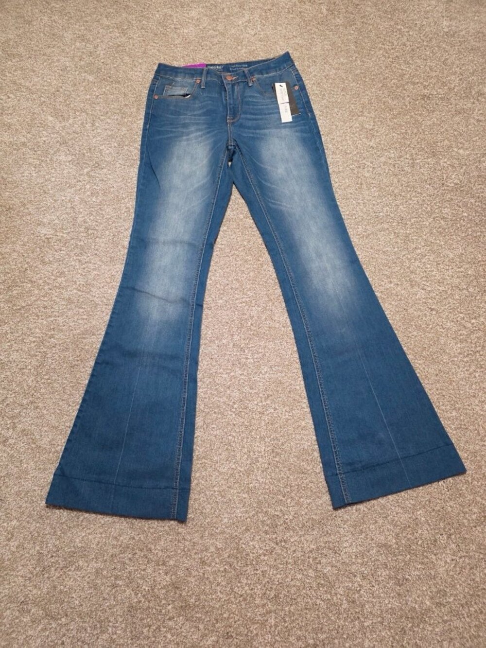 Mossimo Denim Acid Wash High Rise Flare Jeans Women’s Size 2